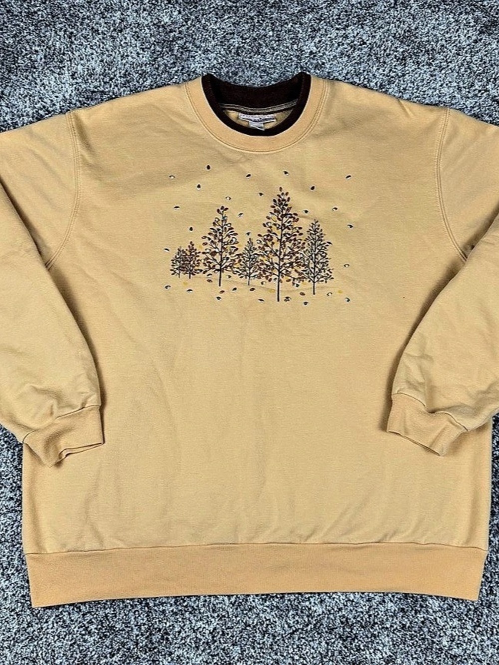 Vintage Sz XL Women’s Top Stitch Morning Sun Autumn Falling Leaves Sweatshirt